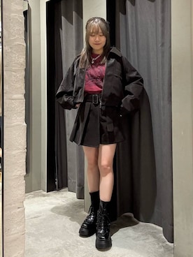 「PAGEBOY（ページボーイ）のハートマンテルネックレス3（ネックレス）」を使った、　Ayuさん（レディース・157cm）の秋コーディネート