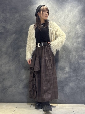 「アイテム（ハンチング/ベレー帽）」を使った、　Ayuさん（レディース・157cm）の秋コーディネート