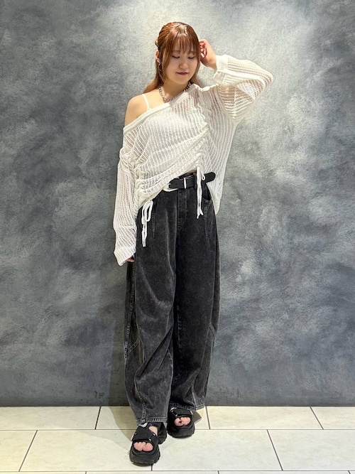 ドロストメッシュニットプルオーバー