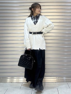 「アイテム（ボストンバッグ）」を使った、　Ayuさん（レディース・157cm・20代）の秋コーディネート