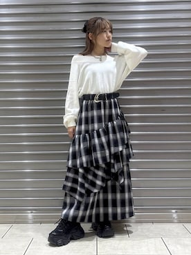 「PAGEBOY（ページボーイ）の【選べる着丈/前後2WAY/マシンウォッシャブル】マルチWAYネックプルオーバー/ニット（ニット/セーター）」を使った、　Ayuさん（レディース・157cm）の秋コーディネート