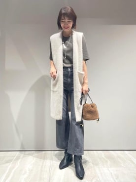 「アイテム（ベスト）」を使った、MACHIさん（レディース・167cm）の秋コーディネート