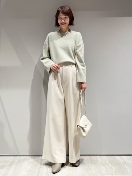 ウーリッシュツイルパンツ/秋服/冬服/オフィスカジュアル/ワイドパンツ