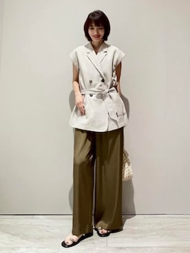 「qualite（カリテ）のアイテム（パンツ）」を使った、MACHIさん（レディース・167cm）の春コーディネート