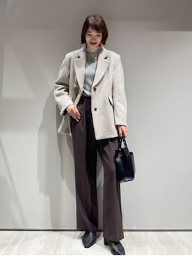 「オフィススタイル」｜「アイテム（パンツ）」を使った、MACHIさん（レディース・167cm）の冬コーディネート