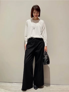 「qualite（カリテ）のアイテム（パンツ）」を使った、MACHIさん（レディース・167cm）の秋コーディネート