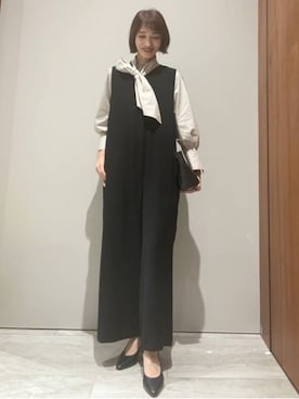 「アイテム（つなぎ/オールインワン）」を使った、MACHIさん（レディース・167cm）の冬コーディネート