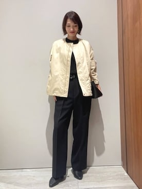 「qualite（カリテ）のアイテム（ブルゾン）」を使った、MACHIさん（レディース・167cm）の秋コーディネート