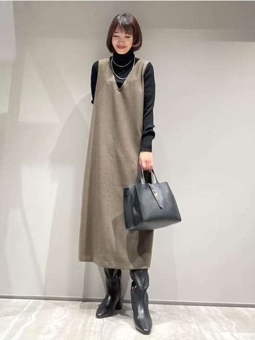 qualiteのツイーディジャンパーワンピース/秋服/冬服/オフィスカジュアルを使ったコーディネート（ZOZOTOWN Yahoo!店）