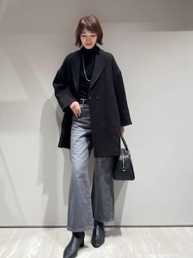 「アイテム（ベルト）」を使った、MACHIさん（レディース・167cm）の冬コーディネート