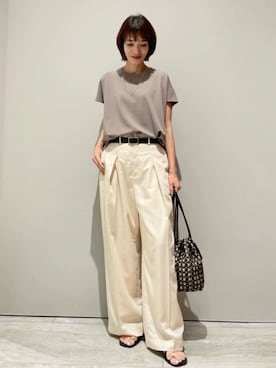 「qualite（カリテ）のアイテム（パンツ）」を使った、MACHIさん（レディース・167cm）の春コーディネート