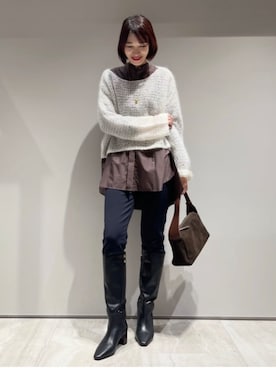 「qualite（カリテ）のアイテム（パンツ）」を使った、MACHIさん（レディース・167cm）の秋コーディネート