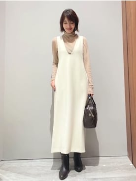 「アイテム（ワンピース/ドレス）」を使った、MACHIさん（レディース・167cm）の秋コーディネート