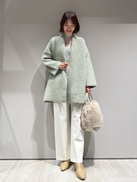 「アイテム（スラックス）」を使った、MACHIさん（レディース・167cm）の秋コーディネート