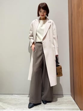 「ニット/セーター」｜「アイテム（アクセサリー）」を使った、MACHIさん（レディース・167cm）の冬コーディネート