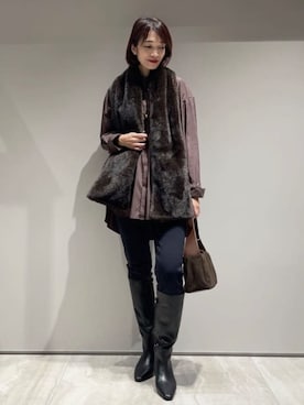 「qualite（カリテ）のアイテム（パンツ）」を使った、MACHIさん（レディース・167cm）の秋コーディネート