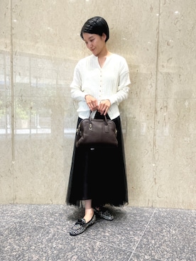 「アイテム（ボストンバッグ）」を使った、オギさん（レディース・159cm）の秋コーディネート
