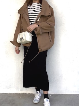 「and it_（アンドイット）のアイテム（ジャケット/アウター）」を使った、HARUさん（レディース・162cm）の春コーディネート