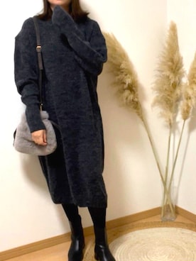 「aquagarage（アクアガレージ）のアイテム（ワンピース）」を使った、HARUさん（レディース・162cm）の冬コーディネート