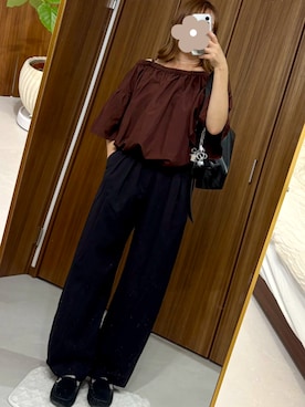 「アイテム（モカシン/デッキシューズ）」を使った、HARUさん（レディース・162cm）の秋コーディネート