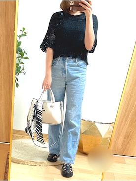 HARUさんの（AZUL by moussy | アズールバイマウジー）を使ったコーディネート