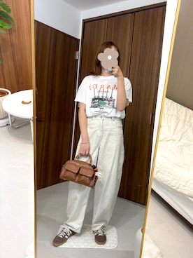 「アイテム（ボストンバッグ）」を使った、HARUさん（レディース・162cm）の夏コーディネート