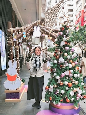 「UNIQLO（ユニクロ）のアイテム（ノーカラージャケット）」を使った、PeggyLiさん（レディース・155cm）の冬コーディネート