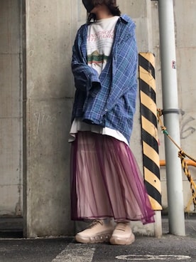 「GUワンピース」｜ まいさん（レディース・154cm）の秋コーディネート