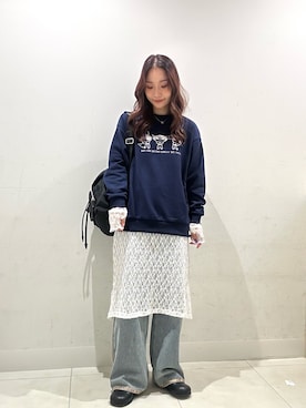 「アイテム（スリッポン）」を使った、RURUさん（レディース・154cm）の秋コーディネート