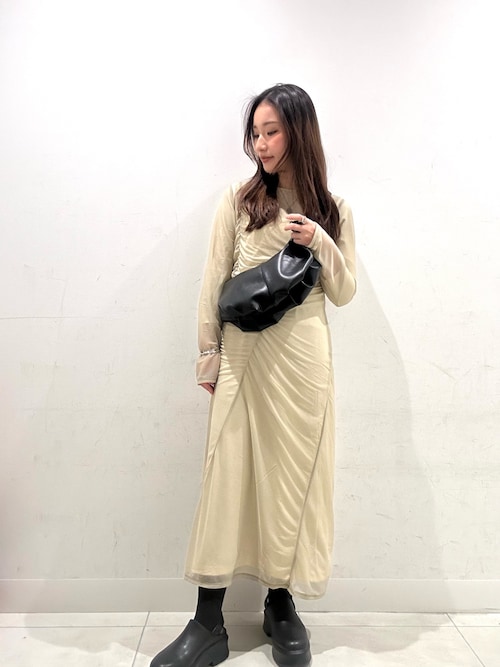 セール】シアーレイヤードシャーリングワンピース（ワンピース