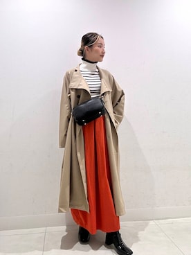 「アイテム（トレンチコート）」を使った、RURUさん（レディース・155cm）の秋コーディネート