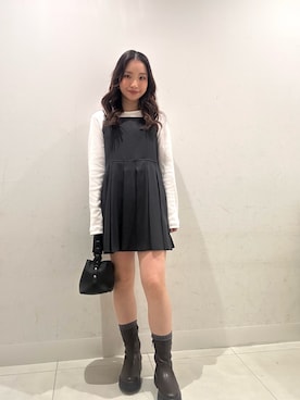 「アイテム（ワンピース/ドレス）」を使った、RURUさん（レディース・154cm）の冬コーディネート