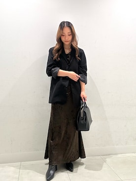 「アイテム（その他アウター、ブラック系）」を使った、RURUさん（レディース・154cm）の秋コーディネート