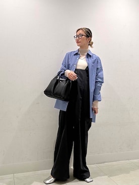「アイテム（サロペット/オーバーオール、グレー系）」を使った、RURUさん（レディース・155cm）の夏コーディネート