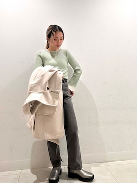 「冬の差し色コーデ」｜RURUさん（レディース・155cm）の冬コーディネート