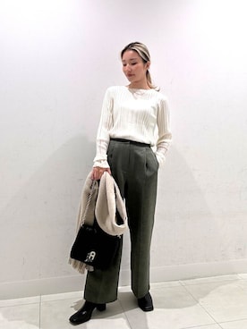 「アイテム（マフラー）」を使った、RURUさん（レディース・155cm）の秋コーディネート