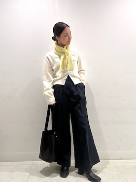 「アイテム（チノパンツ）」を使った、RURUさん（レディース・154cm）の冬コーディネート