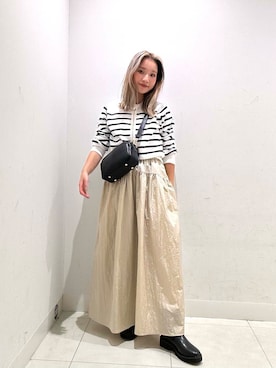 「SENSE OF PLACE by URBAN RESEARCH（センスオブプレイスバイアーバンリサーチ）のアイテム（カーディガン/ボレロ）」を使った、RURUさん（レディース・155cm）の秋コーディネート