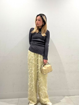 「冬の差し色コーデ」｜RURUさん（レディース・155cm）の冬コーディネート