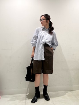 「アイテム（メガネ）」を使った、RURUさん（レディース・154cm）の秋コーディネート
