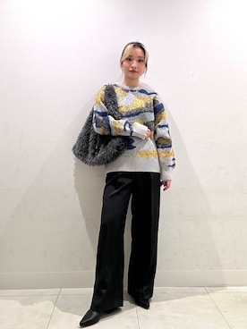 「SENSE OF PLACE by URBAN RESEARCH（センスオブプレイスバイアーバンリサーチ）のニュアンスパターンラメセーター（ニット/セーター）」を使った、RURUさん（レディース・155cm）の秋コーディネート