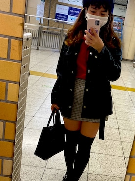 「H&M（エイチ・アンド・エム）のアイテム（ダウンジャケット/コート）」を使った、Miaさん（レディース・156cm）の秋コーディネート