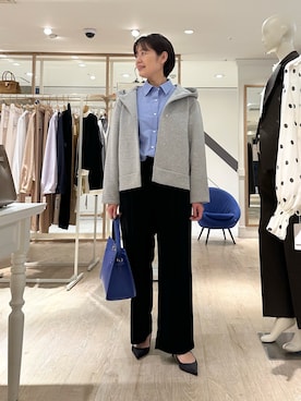 「アイテム（ブルゾン）」を使った、minaさん（レディース・157cm）の秋コーディネート
