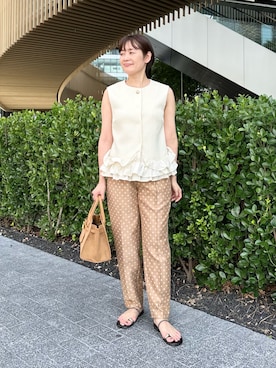 「ドットパンツ」｜minaさん（レディース・157cm）の夏コーディネート