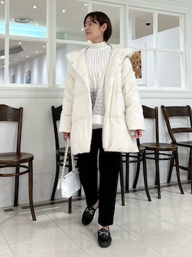 「帰省コーデ」｜「アイテム（ジャケット/アウター）」を使った、minaさん（レディース・157cm）の冬コーディネート