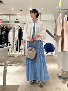 「ブルー x ホワイト」｜minaさん（レディース・157cm）の夏コーディネート