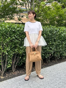 「NICOLAS LAINAS（ニコラスライナス）のアイテム」を使った、minaさん（レディース・157cm）の夏コーディネート