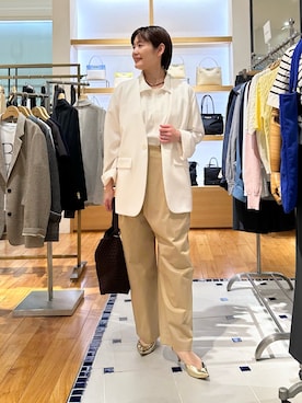 「NOLLEY’S（ノーリーズ）のアイテム（アクセサリー）」を使った、minaさん（レディース・157cm）の春コーディネート