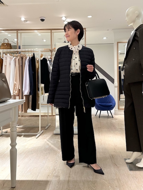 ウォッシャブルピンタックドットプリントブラウス（シャツ/ブラウス