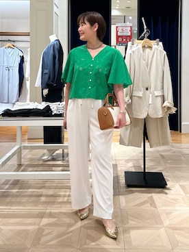 「グリーン」｜minaさん（レディース・157cm）の春コーディネート
